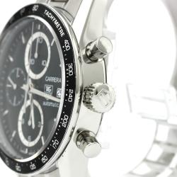 Pre Owned Tag Heuer Black Stainless Steel Carrera Men's Wristwatch 41MM