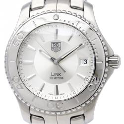 Pre Owned Tag Heuer Silver Stainless Steel Link Men's Wristwatch 39MM