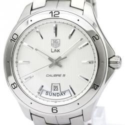 Pre Owned  ساعة يد رجالية  تاغ هيوير لينك كاليبر 5 داي-دايت ستانلس ستيل فضية 42 مم