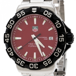 Tag Heuer Red Stainless Steel Formula 1 WAH1112 Men's Wristwatch 41 mm