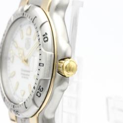 Tag Heuer White 18K Yellow Gold and Stainless Steel 6000 Series Chronometer WH5151 Men's Wristwatch 39MM