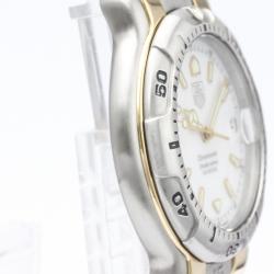 Tag Heuer White 18K Yellow Gold and Stainless Steel 6000 Series Chronometer WH5151 Men's Wristwatch 39MM