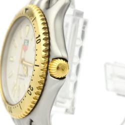 Pre Owned Tag Heuer Gray 18K Yellow Gold Plated Stainless Steel Sel Professional 200M S95.813 Men's Wristwatch 34 MM