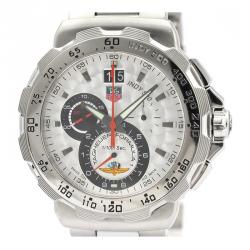 Pre Owned Tag Heuer Silver Stainless Steel Formula 1 Indy CAH101B Men's Wristwatch 44 MM