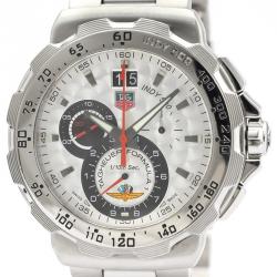 Pre Owned Tag Heuer Silver Stainless Steel Formula 1 Indy CAH101B Men's Wristwatch 44 MM