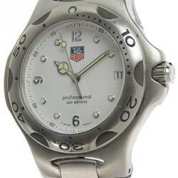 Pre Owned Tag Heuer White Stainless Steel Kirium WL1110 Men's Wristwatch 41 MM