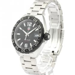 Pre Owned Tag Heuer Black Stainless Steel Formula 1 WAZ1110 Men's Wristwatch 41MM