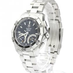 Pre Owned Tag Heuer Black Stainless Steel Aquaracer 300M Calibre S Caf7010 Men's Wristwatch 43MM