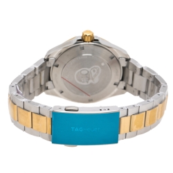 Tag Heuer Silver Opaline Two-Tone Stainless Steel Aquaracer WAY1120.BB0930 Men's Wristwatch 40.50 mm
