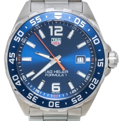 Pre Owned Tag Heuer Blue Stainless Steel Formula 1 WAZ1010.BA0842 Men's Wristwatch 43 mm