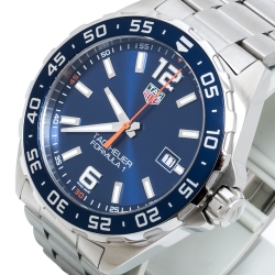 Pre Owned Tag Heuer Blue Stainless Steel Formula 1 WAZ1010.BA0842 Men's Wristwatch 43 mm