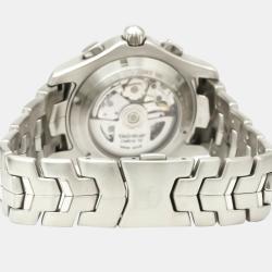 Pre Owned Tag Heuer MOP Stainless Steel Link Chronograph Moon Pearl Limited CJF211M Men's Wristwatch 42 MM