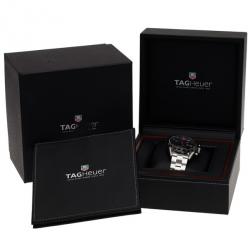 Pre Owned Tag Heuer Black Stainless Steel Carrera Men's Wristwatch 41MM