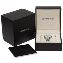مملوكة مسبقًا Tag Heuer White Stainless Steel Caliber 5 Carrera Men's Wristwatch 42MM
