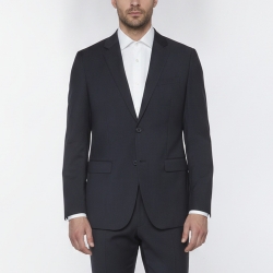 Pre Owned Theory Navy Blue Check Wool Single Breasted Blazer L