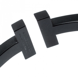 Pre Owned Tiffany & Co. T Square Black Tone Stainless Steel Bracelet