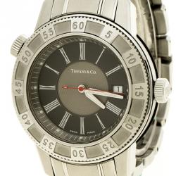 Pre Owned Tiffany & Co. Grey Stainless Steel Mark T-57 Quartz Men's Wristwatch 42 mm