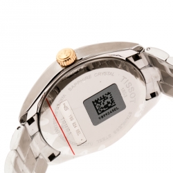 Tissot Silver White Two-Tone Stainless Steel PR100 Men's Wristwatch 39 mm