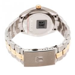 Tissot Silver White Two-Tone Stainless Steel PR100 Men's Wristwatch 39 mm