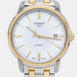 Pre Owned Tissot White Two-Tone Stainless Steel T-Classic Automatics III T065.407.22.031.00 Men's Wristwatch 39 mm