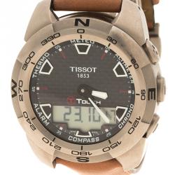 Pre Owned Tissot Black Titanium T Touch Men's Wristwatch 43 mm