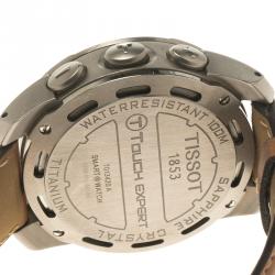 Pre Owned Tissot Black Titanium T Touch Men's Wristwatch 43 mm