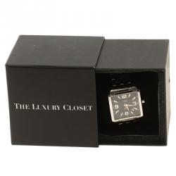 Pre Owned Tissot Black Stainless Steel Quadrato Men's Wristwatch 38 mm