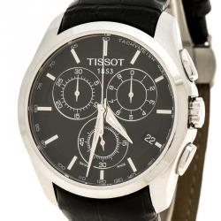 Tissot Black Stainless Steel Chronograph Couturier T0356617A Men's Wristwatch 42 mm