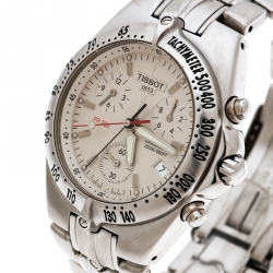 Pre Owned Tissot Grey Stainless Steel PR200 P162/262 Chronograph Men's Wristwatch 38 mm