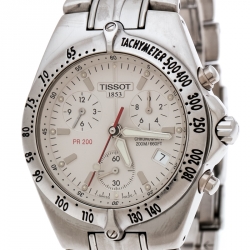 Pre Owned Tissot Grey Stainless Steel PR200 P162/262 Chronograph Men's Wristwatch 38 mm