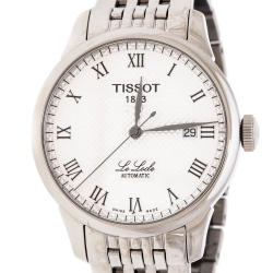 Tissot Silver White Stainless Steel T-Classic Le Locle T41.1.423.33 Men's Wristwatch 39 mm