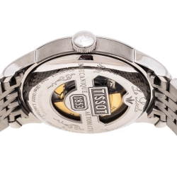 Tissot Silver White Stainless Steel T-Classic Le Locle T41.1.423.33 Men's Wristwatch 39 mm