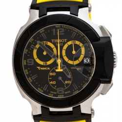 Pre Owned Tissot Black PVD Coated Stainless Steel T-Race T048417A Men's Wristwatch 45 mm