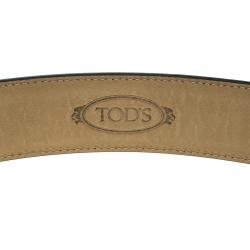 Tod's Black Glossy Leather Leoni Buckle Belt 105cm
