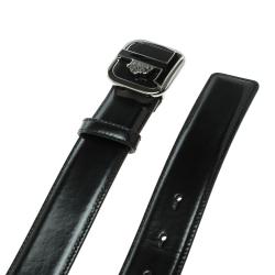 Tod's Black Glossy Leather Leoni Buckle Belt 105cm