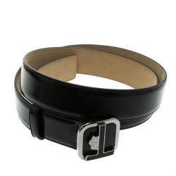 Tod's Black Glossy Leather Leoni Buckle Belt 105cm