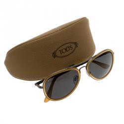 Tod's Black/Yellow TO 99 60V Aviator Sunglasses