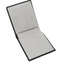 Tod's Black Leather Stripe Grey Lined Bifold Wallet