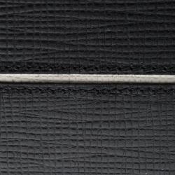 Tod's Black Leather Stripe Grey Lined Bifold Wallet