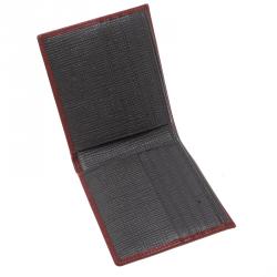 Tod's Red Leather Stripe Grey Lined Bifold Wallet
