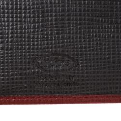 Tod's Red Leather Stripe Grey Lined Bifold Wallet