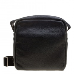 Pre Owned Tod's Black Leather Pillow Reporter Bag