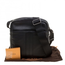 Pre Owned Tod's Black Leather Pillow Reporter Bag