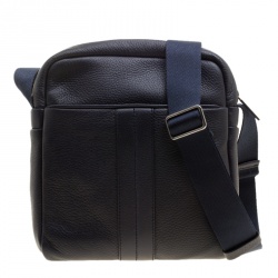 Pre Owned Tod's Navy Blue Leather Pillow Reporter Bag