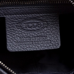 Pre Owned Tod's Navy Blue Leather Pillow Reporter Bag