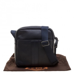 Pre Owned Tod's Navy Blue Leather Pillow Reporter Bag