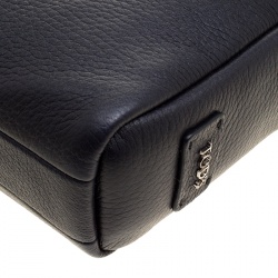 Pre Owned Tod's Navy Blue Leather Pillow Reporter Bag
