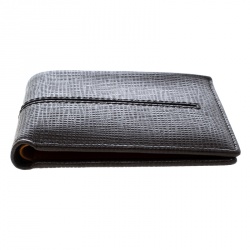 Tod's Brown Leather Stripe Orange Lined Bifold Wallet