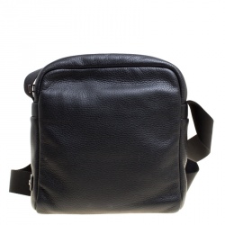 Pre Owned Tod's Black Leather Pillow Reporter Messenger Bag 