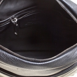 Pre Owned Tod's Black Leather Pillow Reporter Messenger Bag 